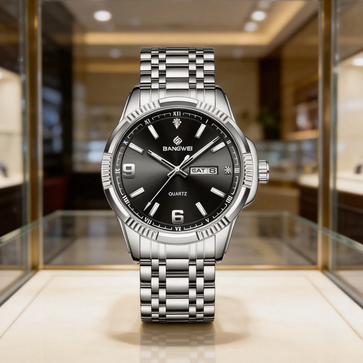 BANGWEI Luxury Business Man Watch Week Date Waterproof Luminous Watches For Men Stainless Steel Quartz Men's Fashion Wristwatch
BANGWEI Luxury Business Man Watch Week Date Waterproof Luminous Watches For Men Stainless Steel Quartz Men's Fashion Wristwatch