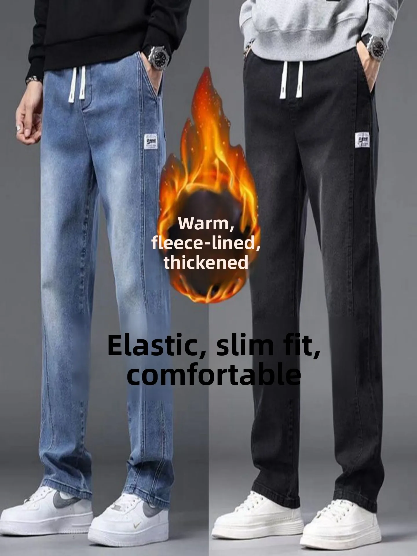 Men's Fleece Lined Jeans Elastic Waist Casual Thick Straight Leg Work Pants Winter Wear Resistant Comfortable Cotton Blend
Men's Fleece Lined Jeans Elastic Waist Casual Thick Straight Leg Work Pants Winter Wear Resistant Comfortable Cotton Blend