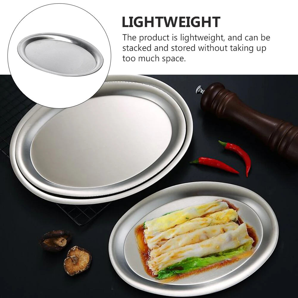 1Pcs Stainless Steel Barbecue Plate Oval Kitchen Snack Food Serving Dish Heat Resistant Multi-Function Tray 
1Pcs Stainless Steel Barbecue Plate Oval Kitchen Snack Food Serving Dish Heat Resistant Multi-Function Tray