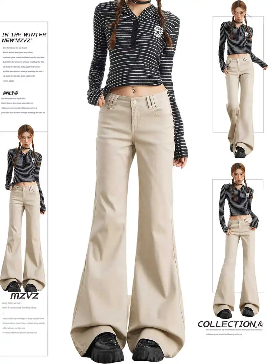 Женские расклешенные джинсовые брюки с низкой посадкой, простые джинсы цвета хаки Cleanfit Y2k, джинсы-клеш, японские брюки-труба в стиле Харадзюку 2000-х годов
Женские расклешенные джинсовые брюки с низкой посадкой, простые джинсы цвета хаки Cleanfit Y2k, джинсы-клеш, японские брюки-труба в стиле Харадзюку 2000-х годов