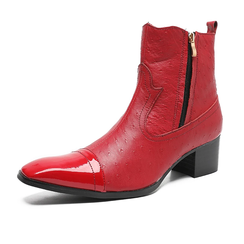 Original High Heel Men Cow Leather Short Boots Wedding Elegant Zipper Plus Size Shoes British Style Pointed Toe Red Dress Boots
Original High Heel Men Cow Leather Short Boots Wedding Elegant Zipper Plus Size Shoes British Style Pointed Toe Red Dress Boots
