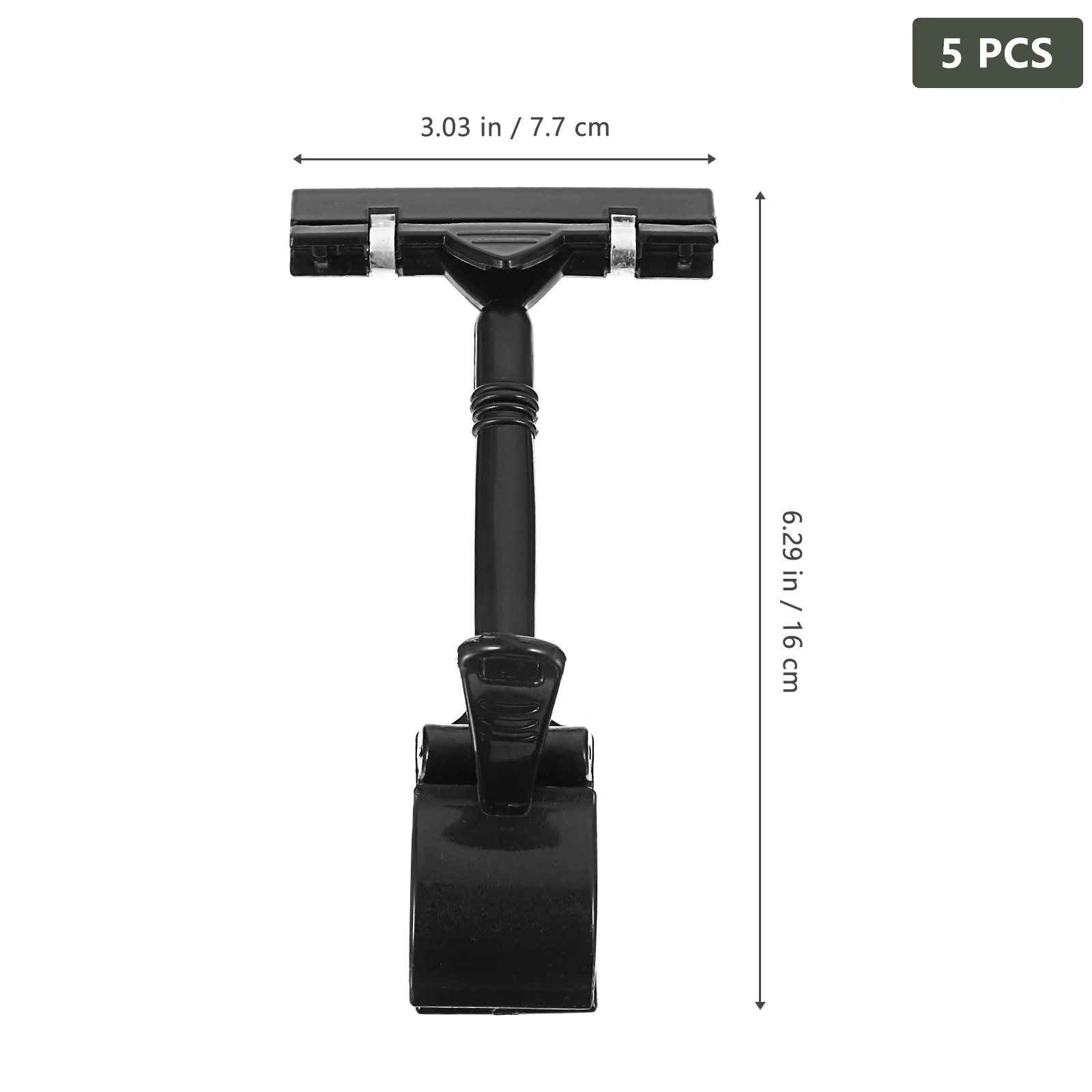 5 Pcs Price Tag Holder Black Plastic Double Head Thumb Clips for Menu Cards Signs Display Stand Advertising Label Rack Shelf
5 Pcs Price Tag Holder Black Plastic Double Head Thumb Clips for Menu Cards Signs Display Stand Advertising Label Rack Shelf