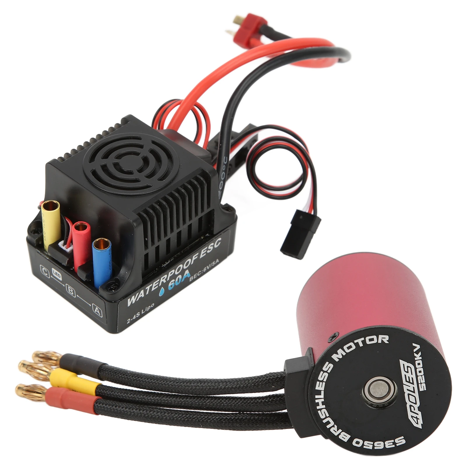 RC Brushless Motor ESC Combo 60A ESC S3650 5200KV Brushless Motor Kit for 1/10 RC Car Truck Crawler RC Brushless Motor ESC Combo
RC Brushless Motor ESC Combo 60A ESC S3650 5200KV Brushless Motor Kit for 1/10 RC Car Truck Crawler RC Brushless Motor ESC Combo