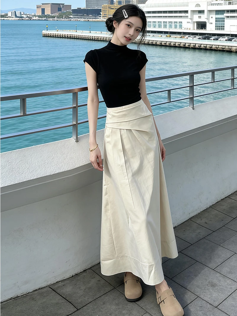 Elegant High Waist Asymmetrical Skirt And Short Sleeve Top Two Piece Set for Women Beautiful Summer Outfit Korean Style
Elegant High Waist Asymmetrical Skirt And Short Sleeve Top Two Piece Set for Women Beautiful Summer Outfit Korean Style