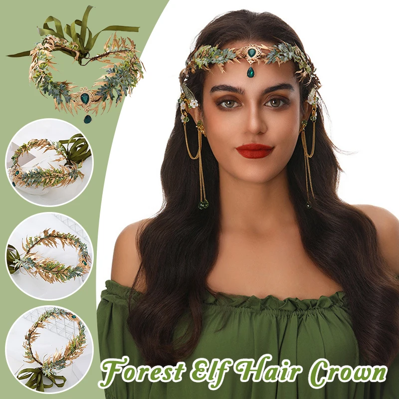 Vintage Fairy Crown Women Tiaras Crystal Leaves Elf Tiara Bandana Hair Accessories Girls Bride Wedding Hair Accessories
Vintage Fairy Crown Women Tiaras Crystal Leaves Elf Tiara Bandana Hair Accessories Girls Bride Wedding Hair Accessories