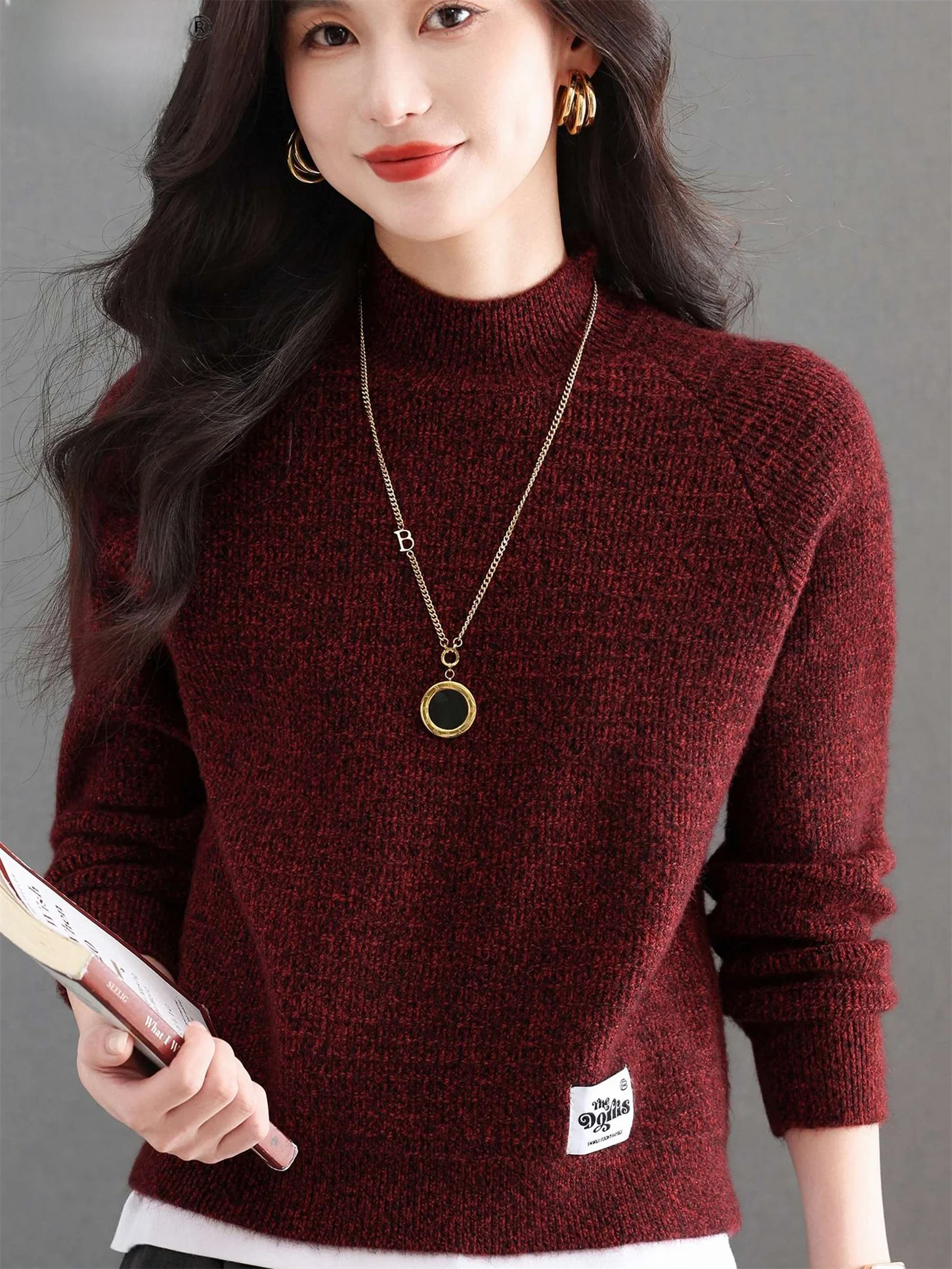 Faionable Knitted Woolen Sweater f High Collar Loose Fit Warm Top for Mom Autumn Winter New Sle Floral Patterned Inner...
Faionable Knitted Woolen Sweater f High Collar Loose Fit Warm Top for Mom Autumn Winter New Sle Floral Patterned Inner...