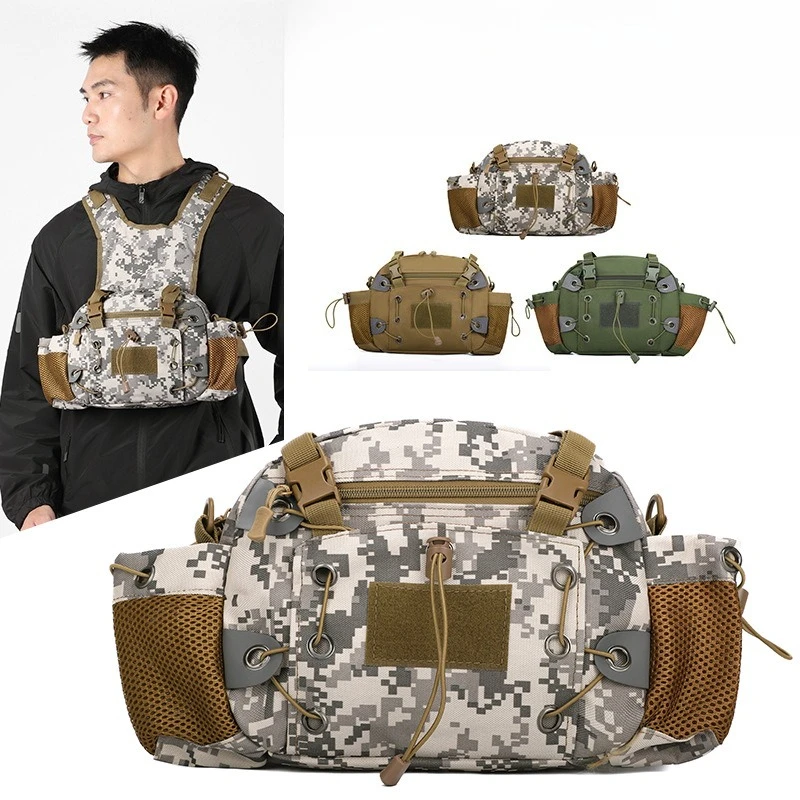 Тактическая камуфляжная спортивная нагрудная сумка, портативный многофункциональный рюкзак для езды на велосипеде, кемпинга и пешего туризма
Тактическая камуфляжная спортивная нагрудная сумка, портативный многофункциональный рюкзак для езды на велосипеде, кемпинга и пешего туризма