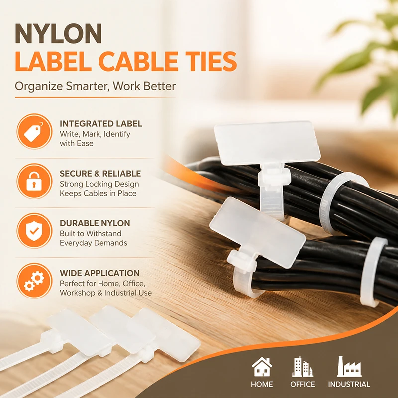 Nylon Self-Locking Marker Zip Ties Label Cable Tags with Write-On Plate for Cord Organization Plant Support DIY Projects
Nylon Self-Locking Marker Zip Ties Label Cable Tags with Write-On Plate for Cord Organization Plant Support DIY Projects