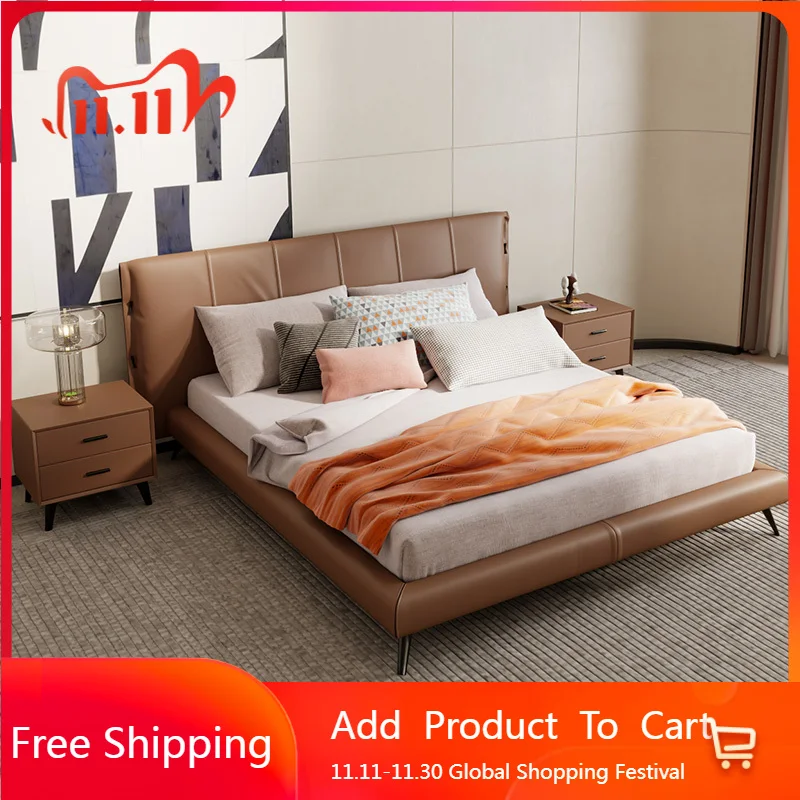 Italian Leather Bed Aesthetics Design Sleeping Bedroom Queen Bed Frame Modern Sleeping Art Letto Matrimoniale Unique Furniture
Italian Leather Bed Aesthetics Design Sleeping Bedroom Queen Bed Frame Modern Sleeping Art Letto Matrimoniale Unique Furniture