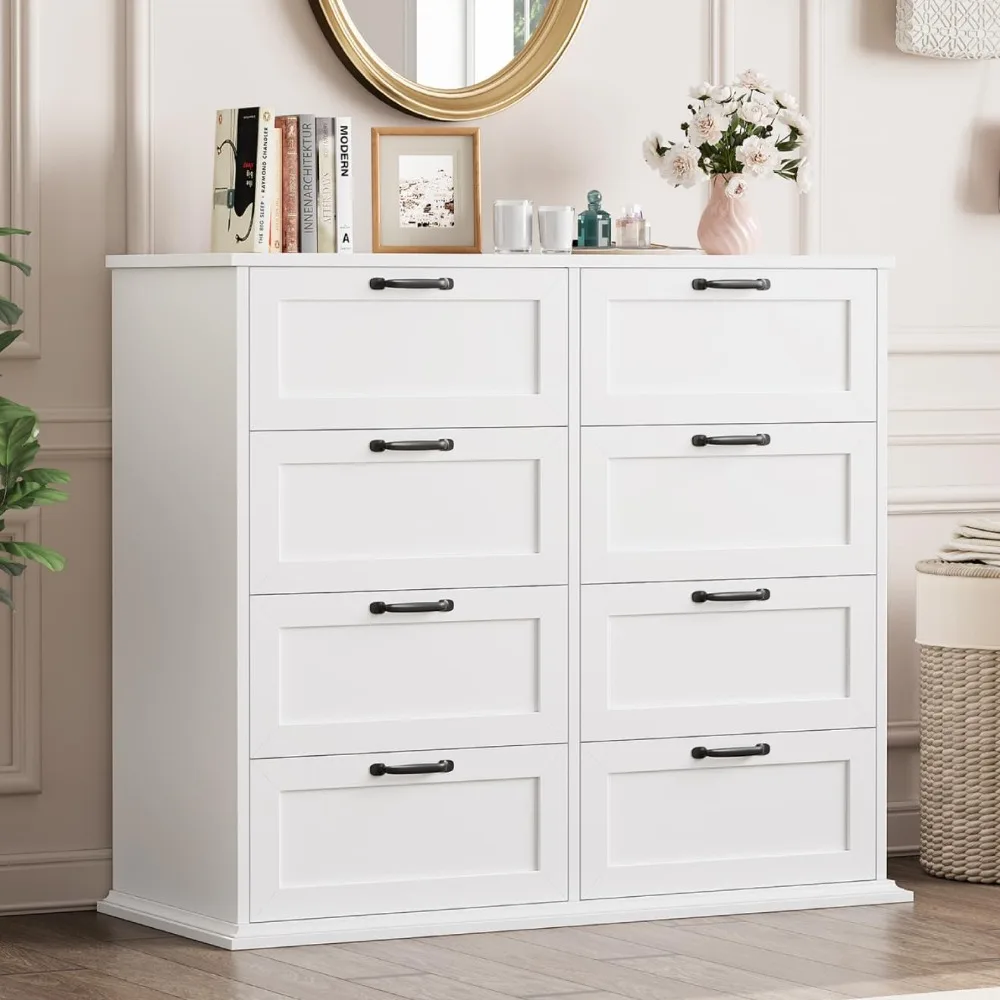 White Dressing Table for Bedroom, Wooden Chest of Drawers, 8 Drawer Wardrobe Large Modern Dressing Table, White
White Dressing Table for Bedroom, Wooden Chest of Drawers, 8 Drawer Wardrobe Large Modern Dressing Table, White