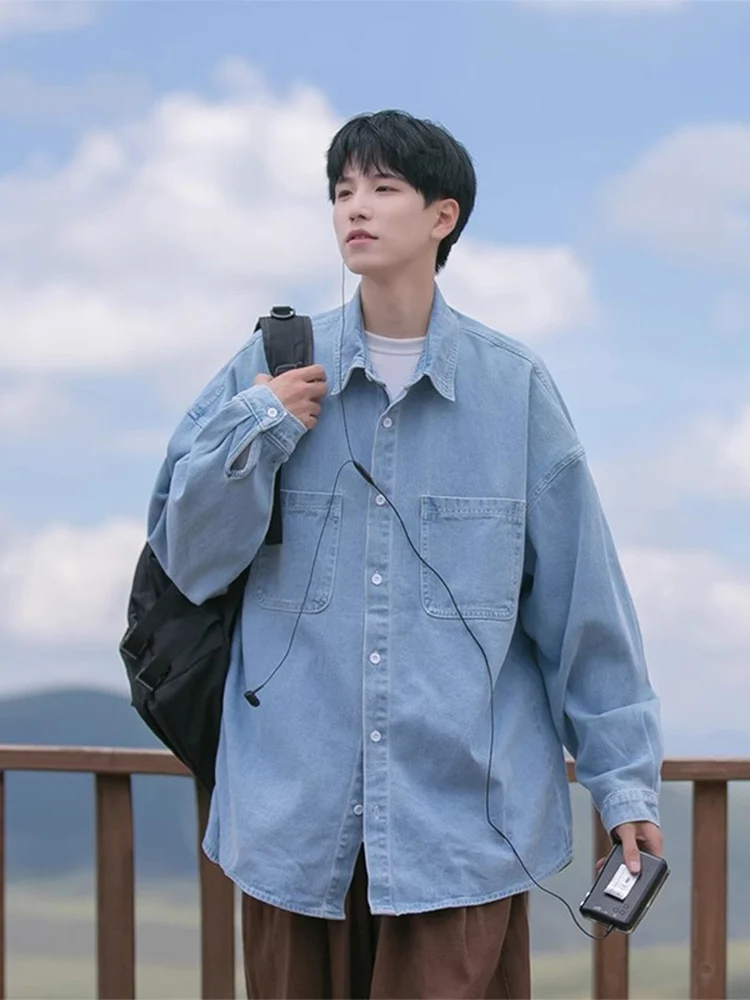 Японская джинсовая рубашка с длинным рукавом для мужчин, повседневная рабочая одежда, весенне-осенняя модная брендовая рубашка Haome для отдыха, для мальчиков.
Японская джинсовая рубашка с длинным рукавом для мужчин, повседневная рабочая одежда, весенне-осенняя модная брендовая рубашка Haome для отдыха, для мальчиков.