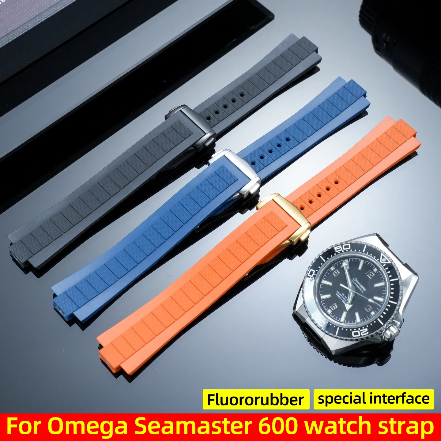 Fluororubber watch strap For Omega Seamaster Planet Ocean 600 Replacement band 217.32.42, 217.30.42 FKM Rubber watchband Parts
Fluororubber watch strap For Omega Seamaster Planet Ocean 600 Replacement band 217.32.42, 217.30.42 FKM Rubber watchband Parts