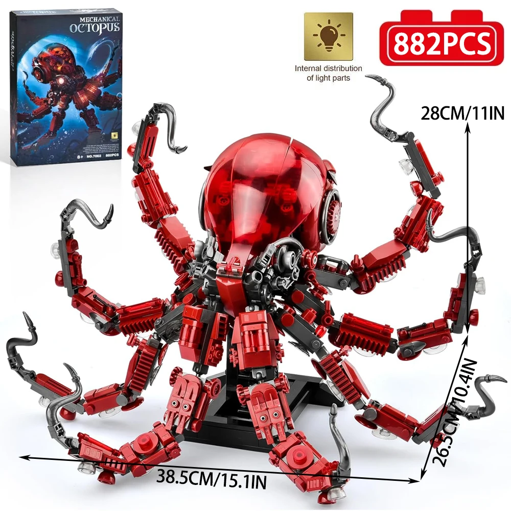 Ideas Series Mechanical Octopus Building Blocks High-Tech Marine Animal Model Model Bricks Assemble Toys For Boy Birthday Gift
Ideas Series Mechanical Octopus Building Blocks High-Tech Marine Animal Model Model Bricks Assemble Toys For Boy Birthday Gift