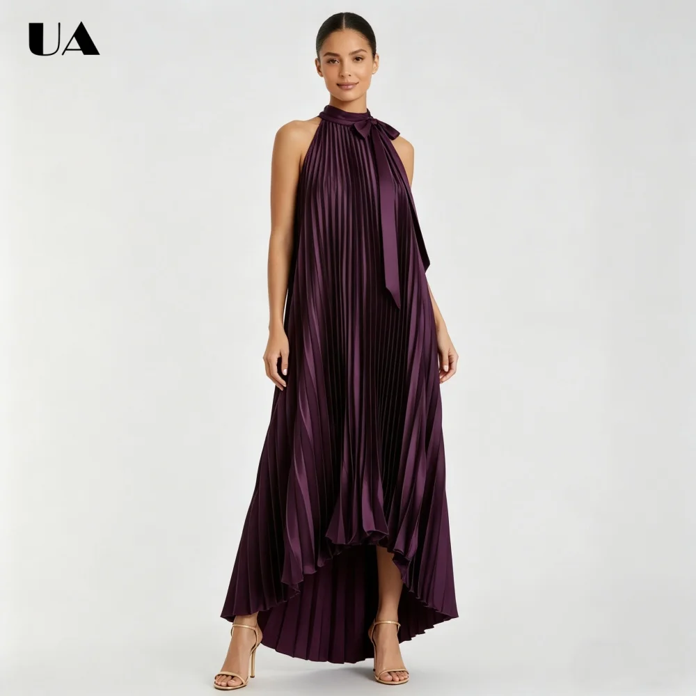 ULBYANRY Customized Pleated Satin Halterneck Bow Prom Dresses for Women Elegant Loose Evening Dress Simple Sleeveless Ball Gown
ULBYANRY Customized Pleated Satin Halterneck Bow Prom Dresses for Women Elegant Loose Evening Dress Simple Sleeveless Ball Gown