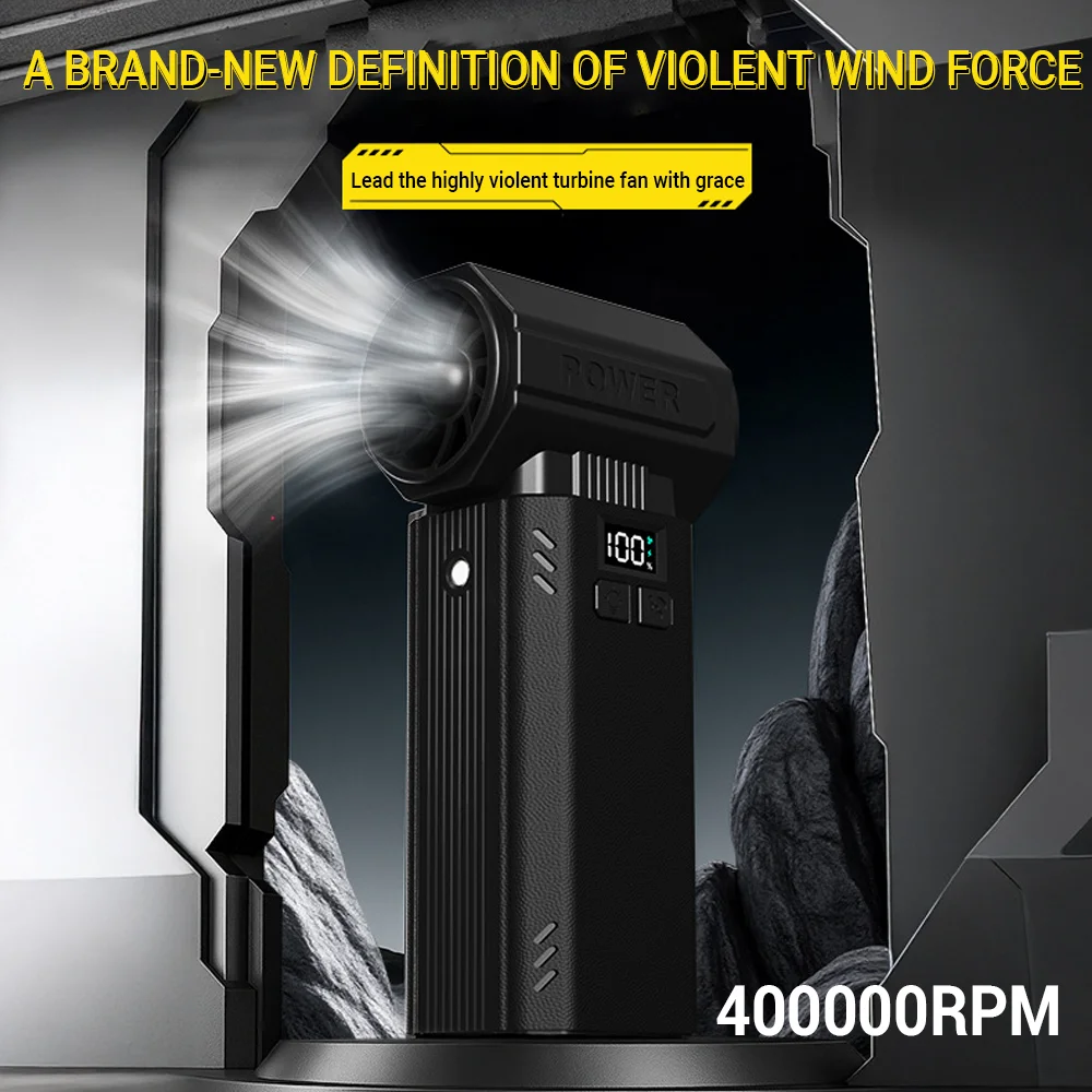 Wireless Jet Fan 400000RPM Brushless Motor Turbo Jet Blower Car Vacuum Cleaner Lighting/Digital Display Outdoor Portable Blower
Wireless Jet Fan 400000RPM Brushless Motor Turbo Jet Blower Car Vacuum Cleaner Lighting/Digital Display Outdoor Portable Blower