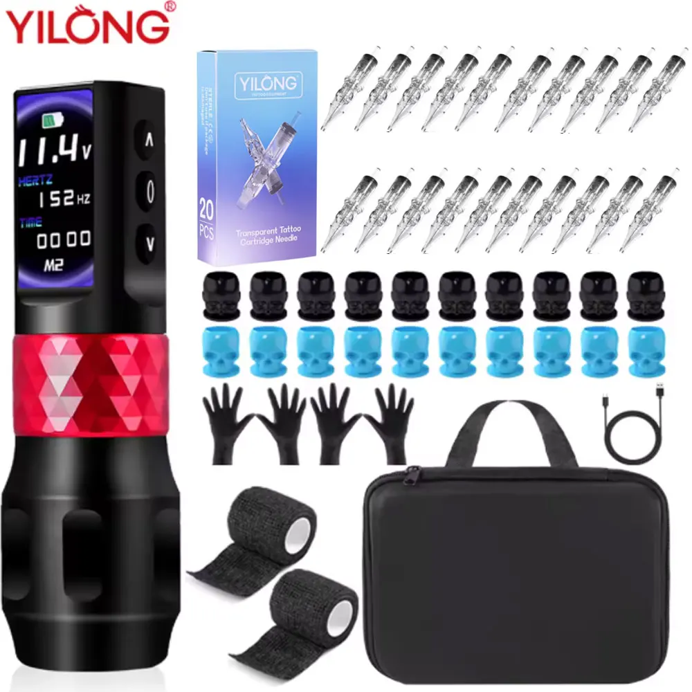 Complete Wireless Rotary Tattoo Kit Brushless Motor Needles LED Display Tattoo Pen Machine for Professional Tattoo Artists
Complete Wireless Rotary Tattoo Kit Brushless Motor Needles LED Display Tattoo Pen Machine for Professional Tattoo Artists