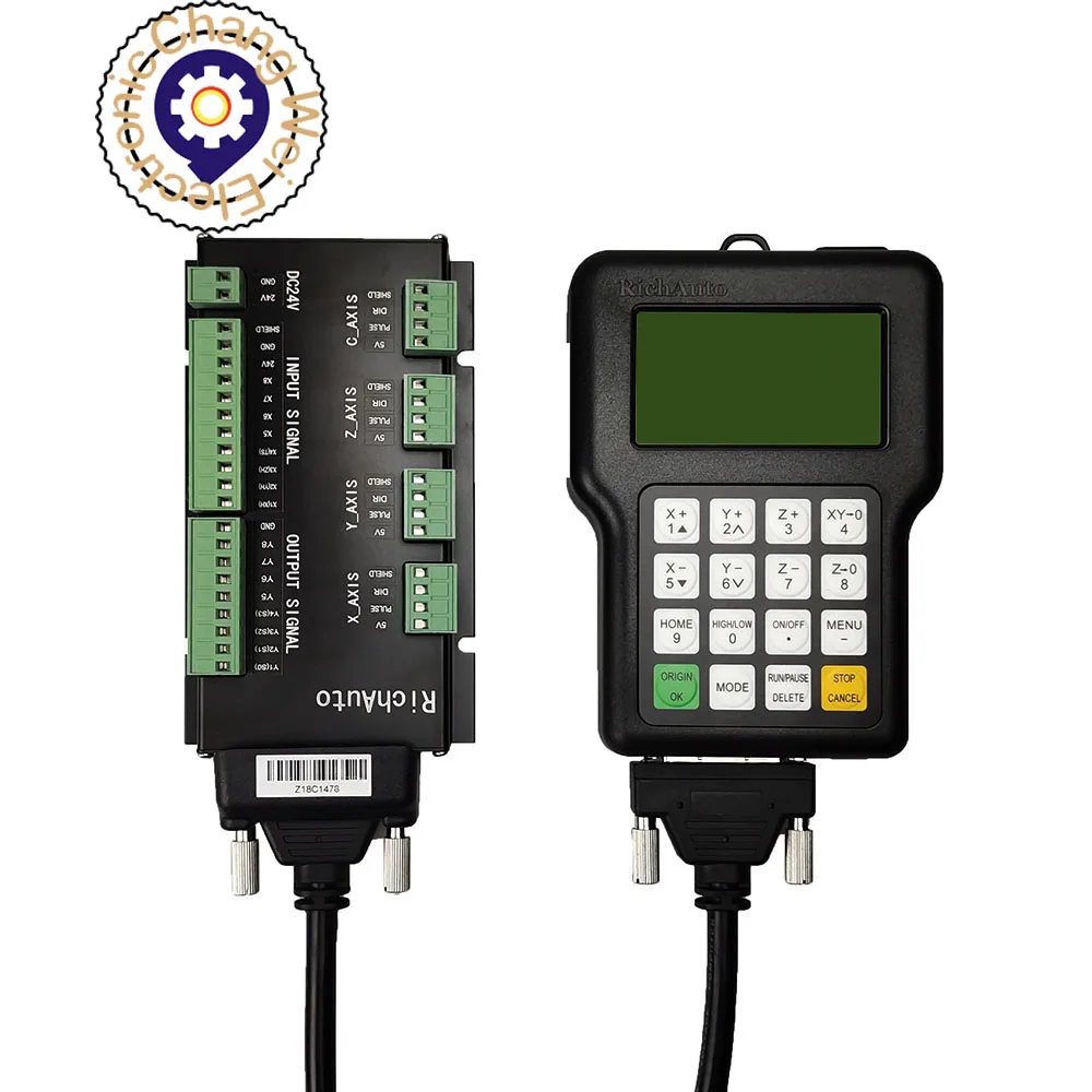 Контроллер ЧПУ Cyclmotion Richauto DSP A11E 3-осевой USB-пульт дистанционного управления с поддержкой G-кода для замены mach3
Контроллер ЧПУ Cyclmotion Richauto DSP A11E 3-осевой USB-пульт дистанционного управления с поддержкой G-кода для замены mach3