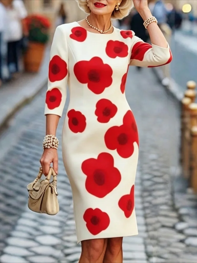 2026 New Long Sleeve Floral Dress Women Elegant Midi Dresses Fashion Red Flower Sweet Round-Neck Skinny Beach Party Dress
2026 New Long Sleeve Floral Dress Women Elegant Midi Dresses Fashion Red Flower Sweet Round-Neck Skinny Beach Party Dress