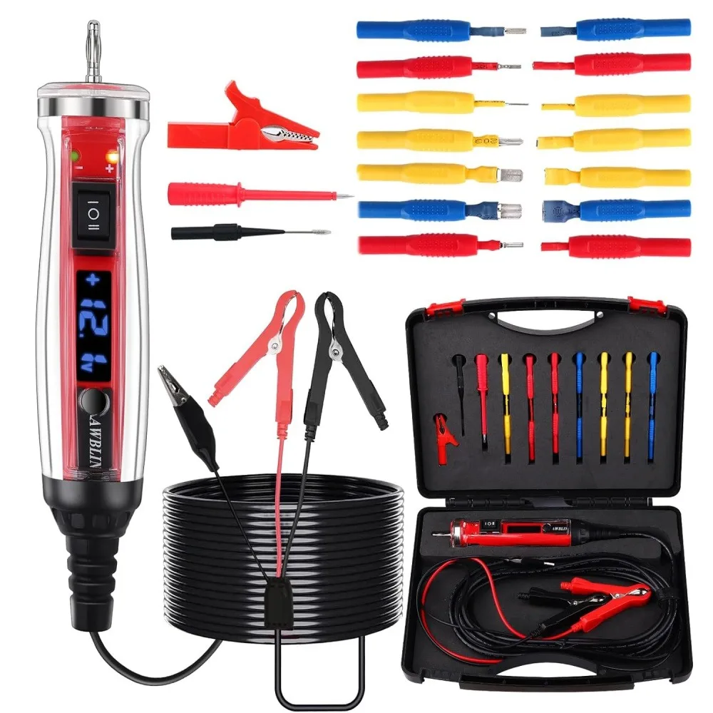 18pcs Multi Function Auto Fuse Circuit Voltage Continuity Current Electric Tests Tool Circuit Probe Kit with Black Carrying Case
18pcs Multi Function Auto Fuse Circuit Voltage Continuity Current Electric Tests Tool Circuit Probe Kit with Black Carrying Case