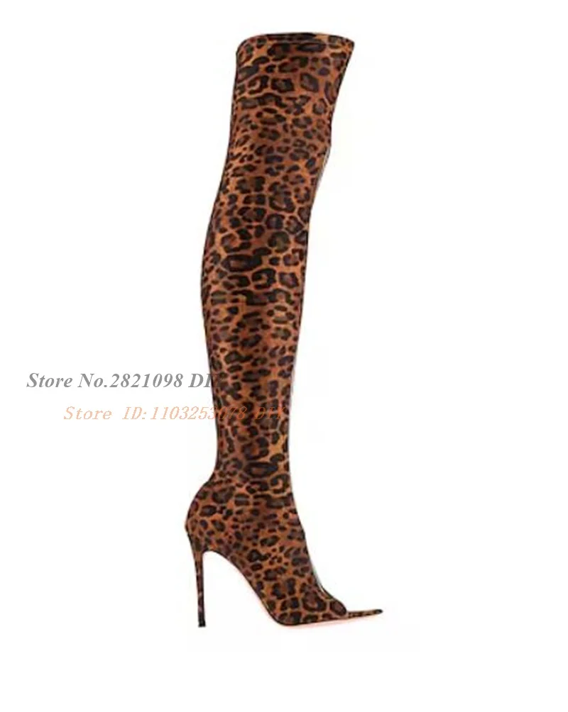 Leopard-Print Pointed Toe Stiletto Heel Over-The-Knee Boots High Heel Over The Knee Thigh Boots Women Long Boots
Leopard-Print Pointed Toe Stiletto Heel Over-The-Knee Boots High Heel Over The Knee Thigh Boots Women Long Boots