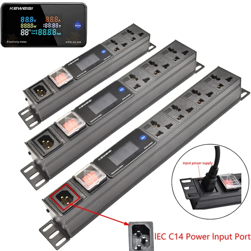 PDU power strip cabinet rack wall mounted desktop Voltmeter Ammeter Power Energy Meter C14 power input 2-8 way universal socket
PDU power strip cabinet rack wall mounted desktop Voltmeter Ammeter Power Energy Meter C14 power input 2-8 way universal socket