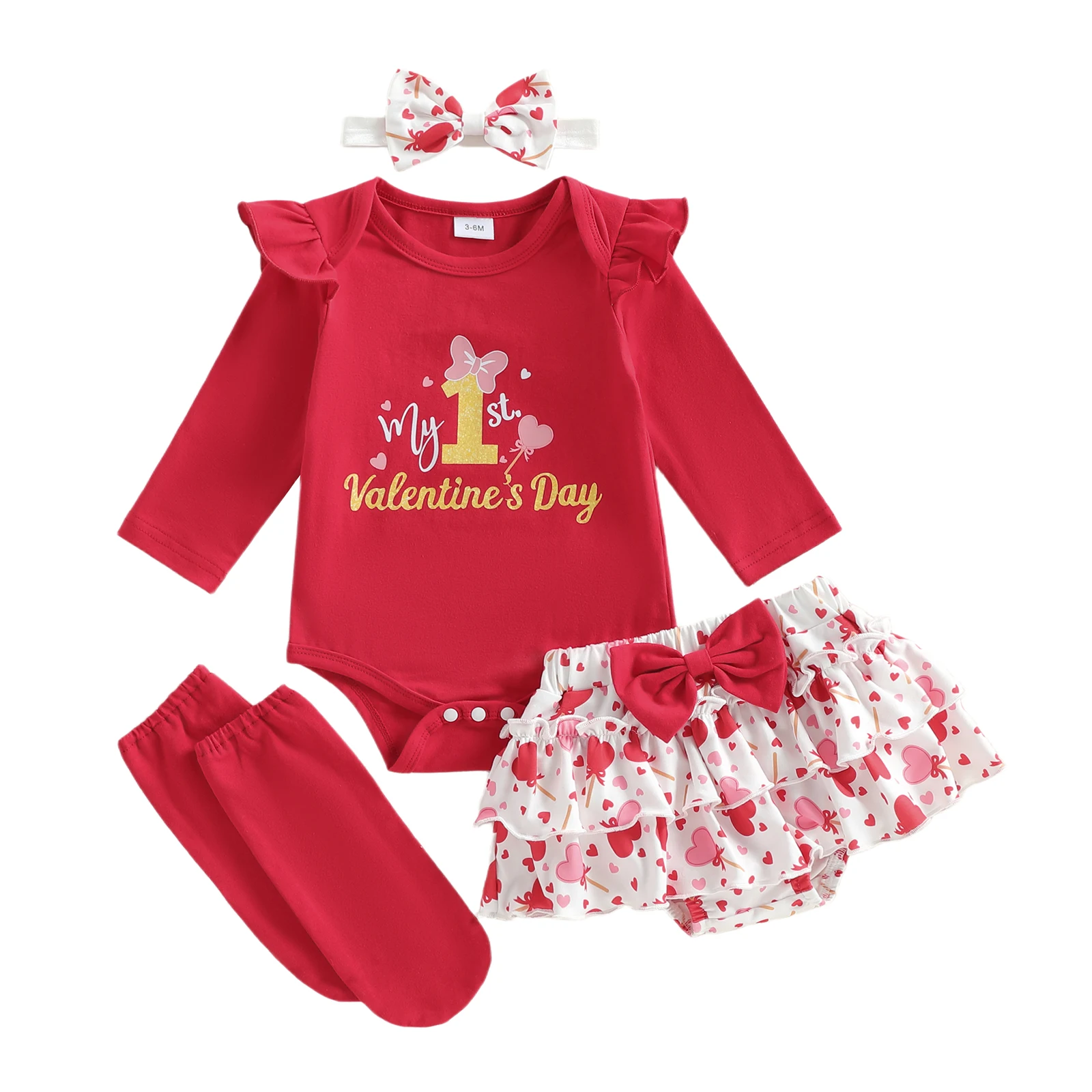 Одежда для маленьких девочек на День святого Валентина, комбинезон с длинными рукавами и буквенным принтом, шорты из полипропилена в форме сердца, повязка на голову, комплекты гетр
Одежда для маленьких девочек на День святого Валентина, комбинезон с длинными рукавами и буквенным принтом, шорты из полипропилена в форме сердца, повязка на голову, комплекты гетр