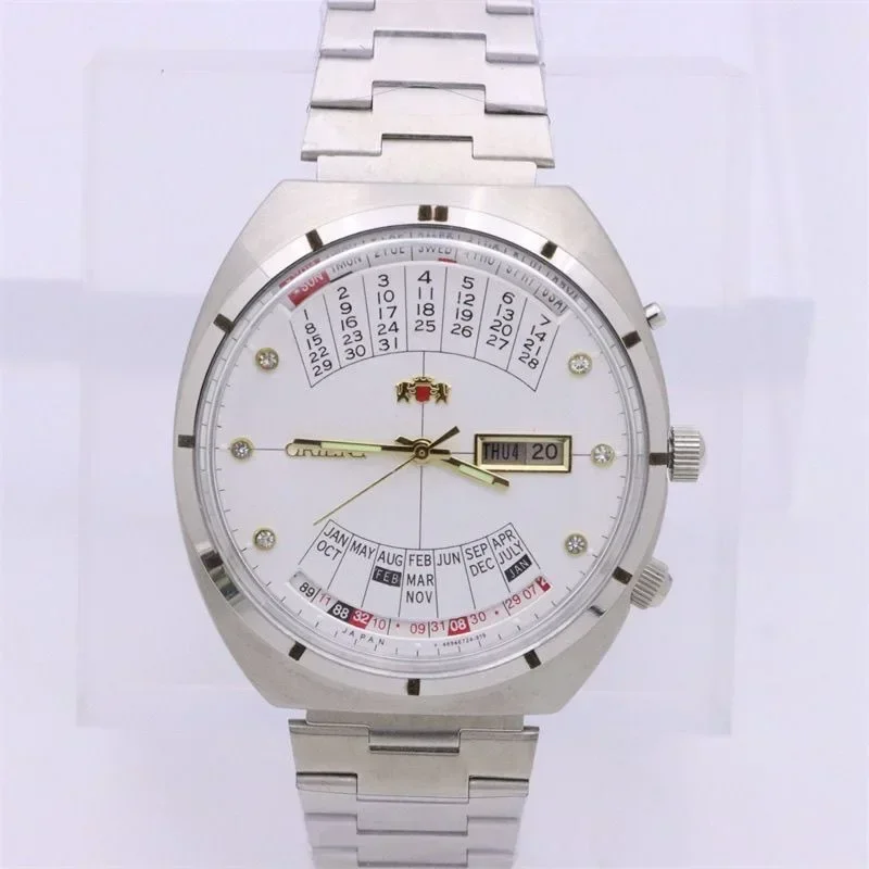 118A Store Sports Machinery Men's Watch Full Function Perpetual Calendar Stainless Steel Orient Japanese Movement
118A Store Sports Machinery Men's Watch Full Function Perpetual Calendar Stainless Steel Orient Japanese Movement