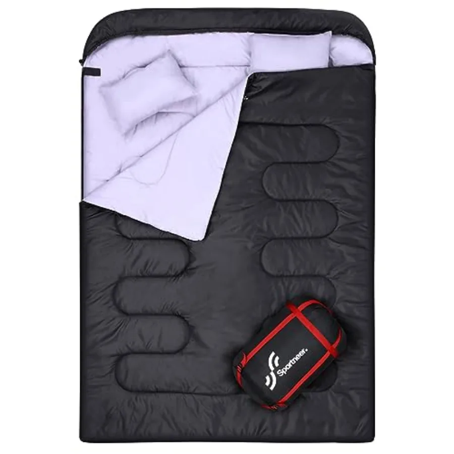 Double Sleeping Bag: Queen Size 2 Person All Season for Warm and Cold Weather Camping Sleeping Bag with 2 Pillows Waterproof Li
Double Sleeping Bag: Queen Size 2 Person All Season for Warm and Cold Weather Camping Sleeping Bag with 2 Pillows Waterproof Li