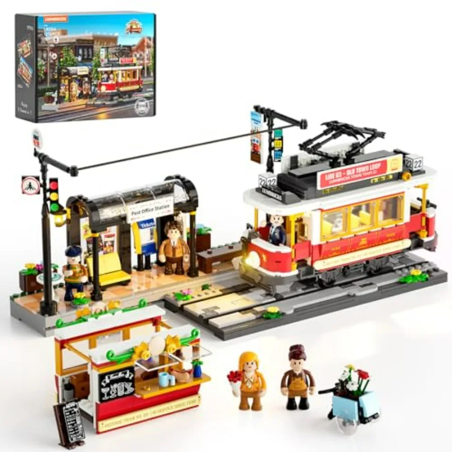 Heritage Tram and Station Lighting Building-Bricks Set - 1274 Pcs City Streetcar Modular Collection Old Town Downtown Display M
Heritage Tram and Station Lighting Building-Bricks Set - 1274 Pcs City Streetcar Modular Collection Old Town Downtown Display M