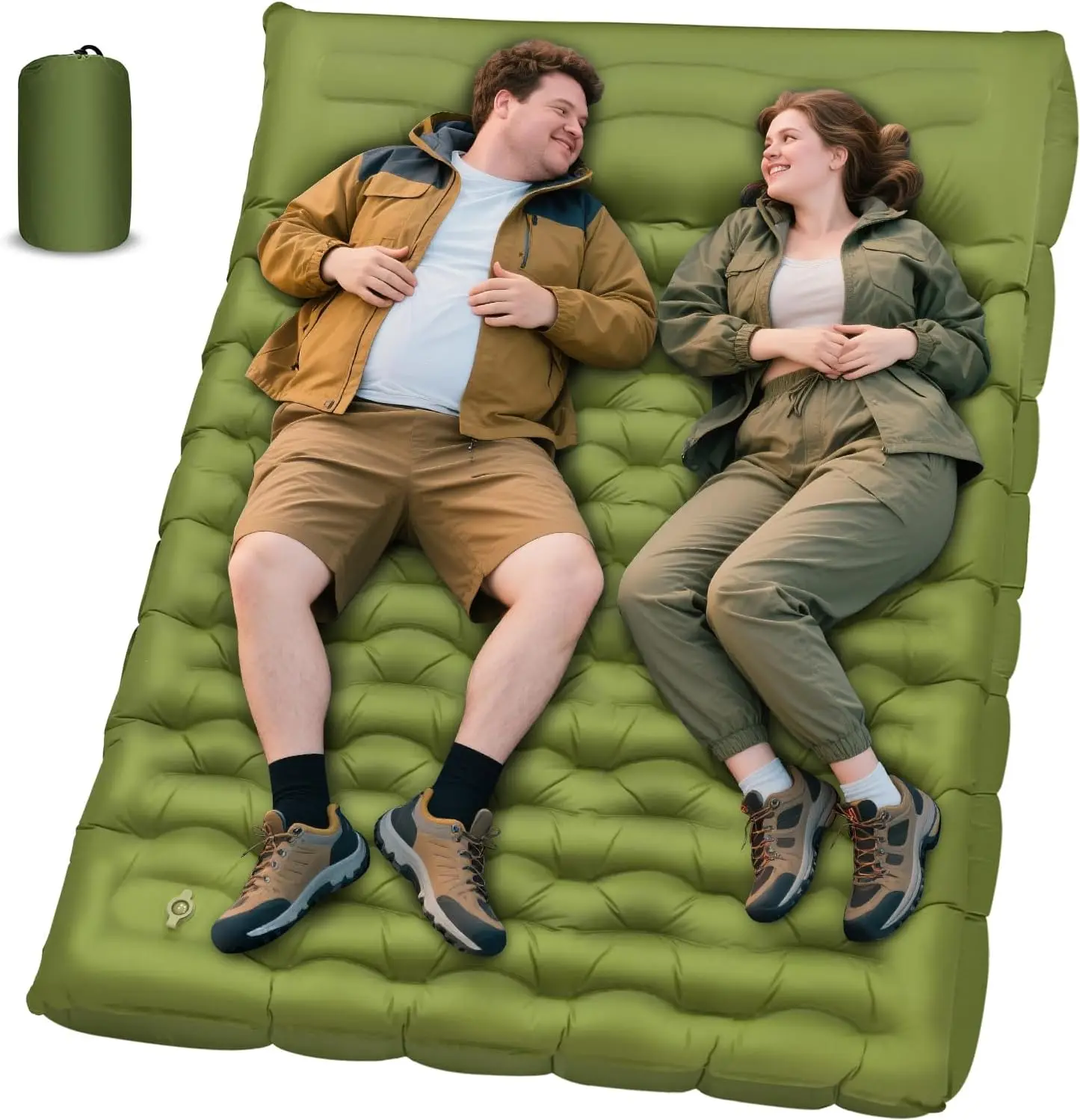 6" Extra Thick Double Sleeping Pad with Pillows & Built-in Pump, Ultralight Compact for Camping Travel Hiking Backpacking
6" Extra Thick Double Sleeping Pad with Pillows & Built-in Pump, Ultralight Compact for Camping Travel Hiking Backpacking