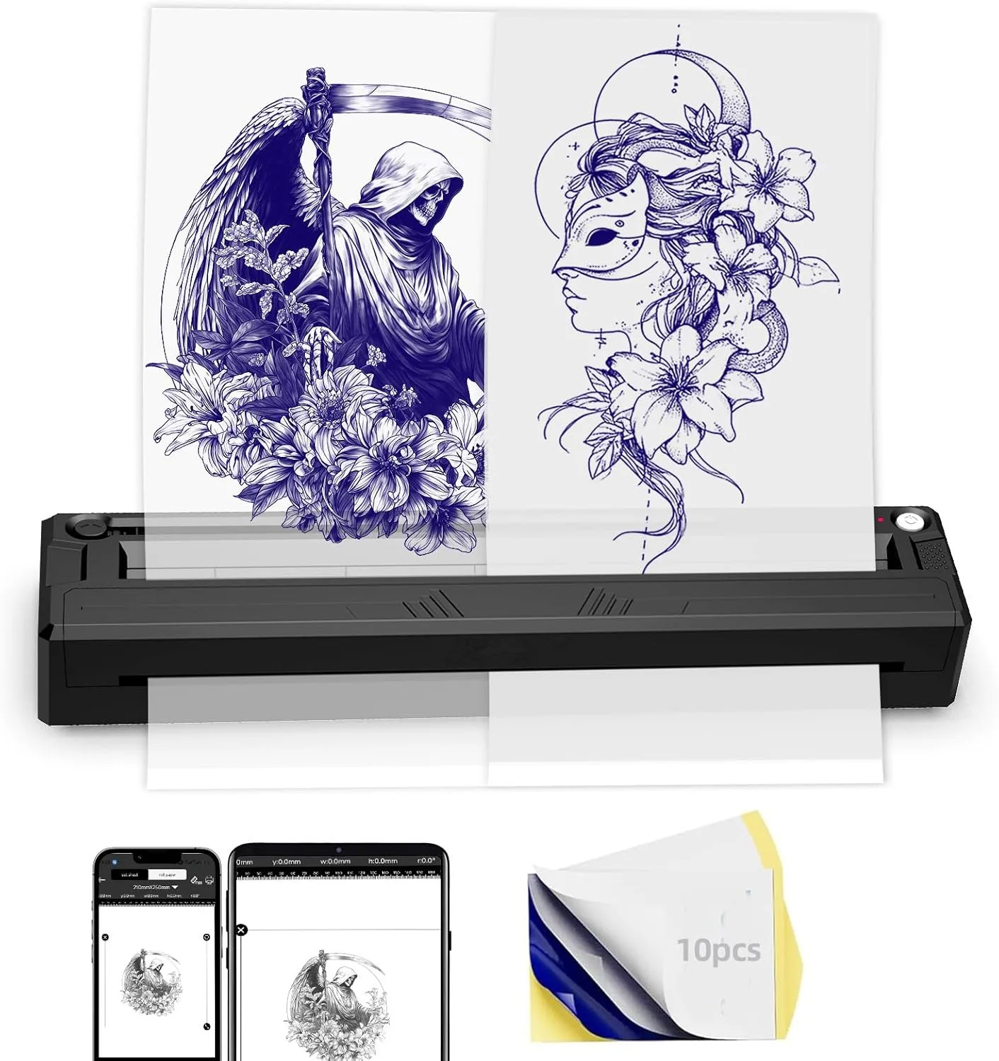 Tattoo Stencil Printer Bluetooth Tattoo Printer Multi functional Document A4 Thermal Printer Compatible with Phone Tablet PC
Tattoo Stencil Printer Bluetooth Tattoo Printer Multi functional Document A4 Thermal Printer Compatible with Phone Tablet PC 