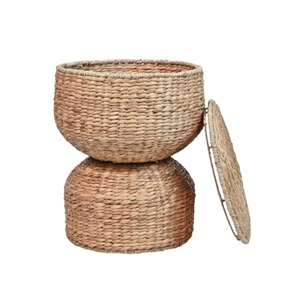 SAT1000A Bhola 18" Hourglass Handwoven Hyacinth Storage Accent Table with Lid for Storage and Decoration in Bedroom, Living Roo
SAT1000A Bhola 18" Hourglass Handwoven Hyacinth Storage Accent Table with Lid for Storage and Decoration in Bedroom, Living Roo