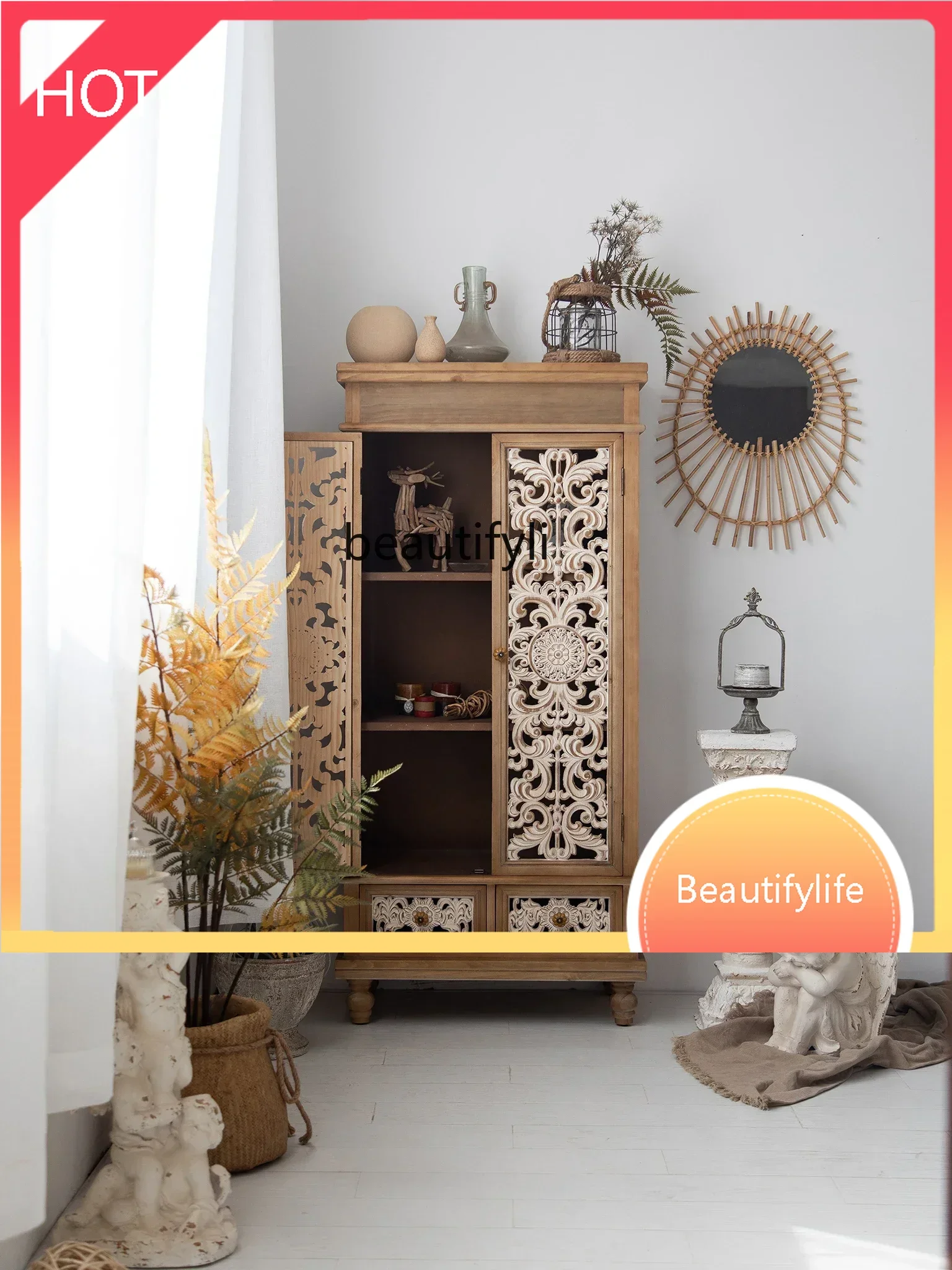 J45 Retro chest cabinet storage cabinet living room home entrance carved wall cabinet
J45 Retro chest cabinet storage cabinet living room home entrance carved wall cabinet