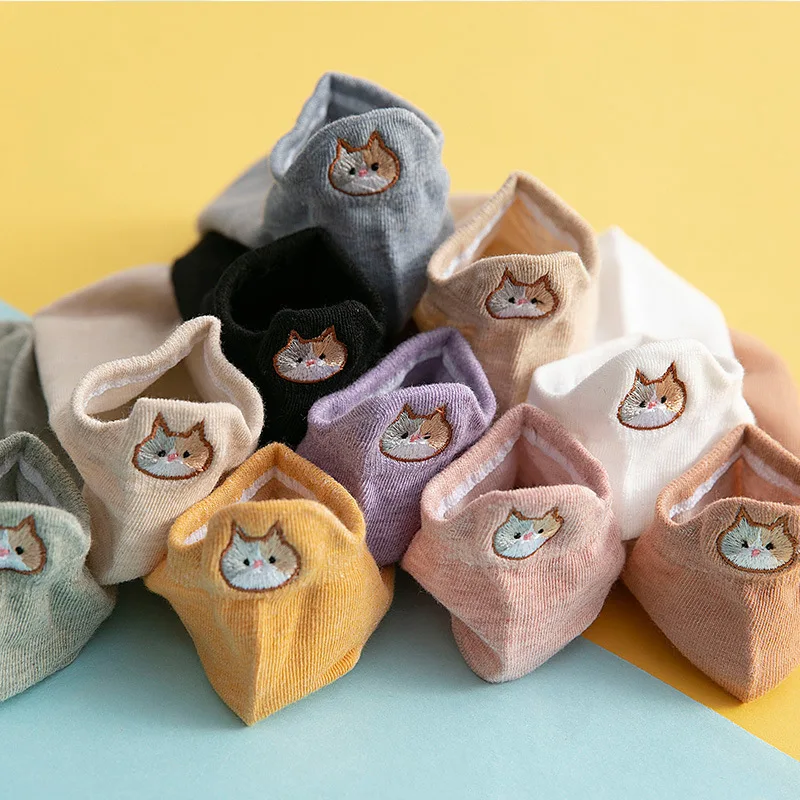 Spring Cute Cartoon Pattern Women's Socks Cotton Heel Embroidery Cat Lolita Fashion Low Top Boat Socks Wholesale
Spring Cute Cartoon Pattern Women's Socks Cotton Heel Embroidery Cat Lolita Fashion Low Top Boat Socks Wholesale