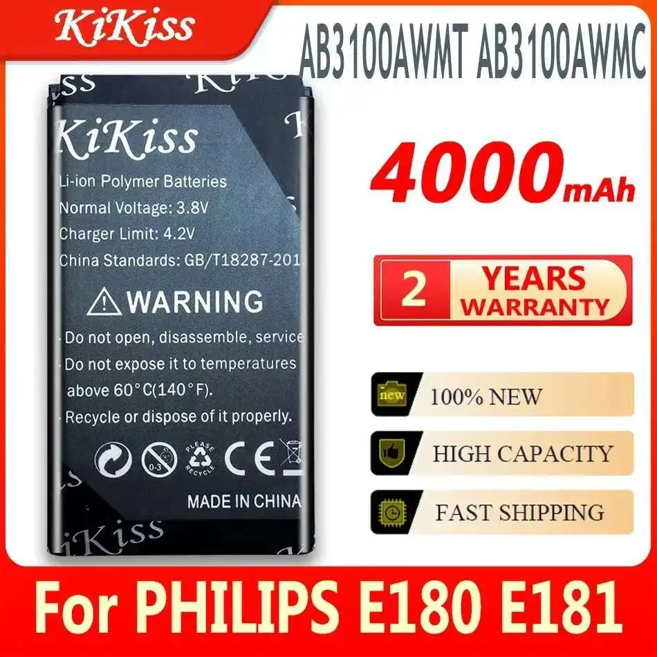 Литий-ионный аккумулятор AB3100AWMT AB3100AWMC для PHILIPS Xenium E180 E181 CTE180BK
Литий-ионный аккумулятор AB3100AWMT AB3100AWMC для PHILIPS Xenium E180 E181 CTE180BK