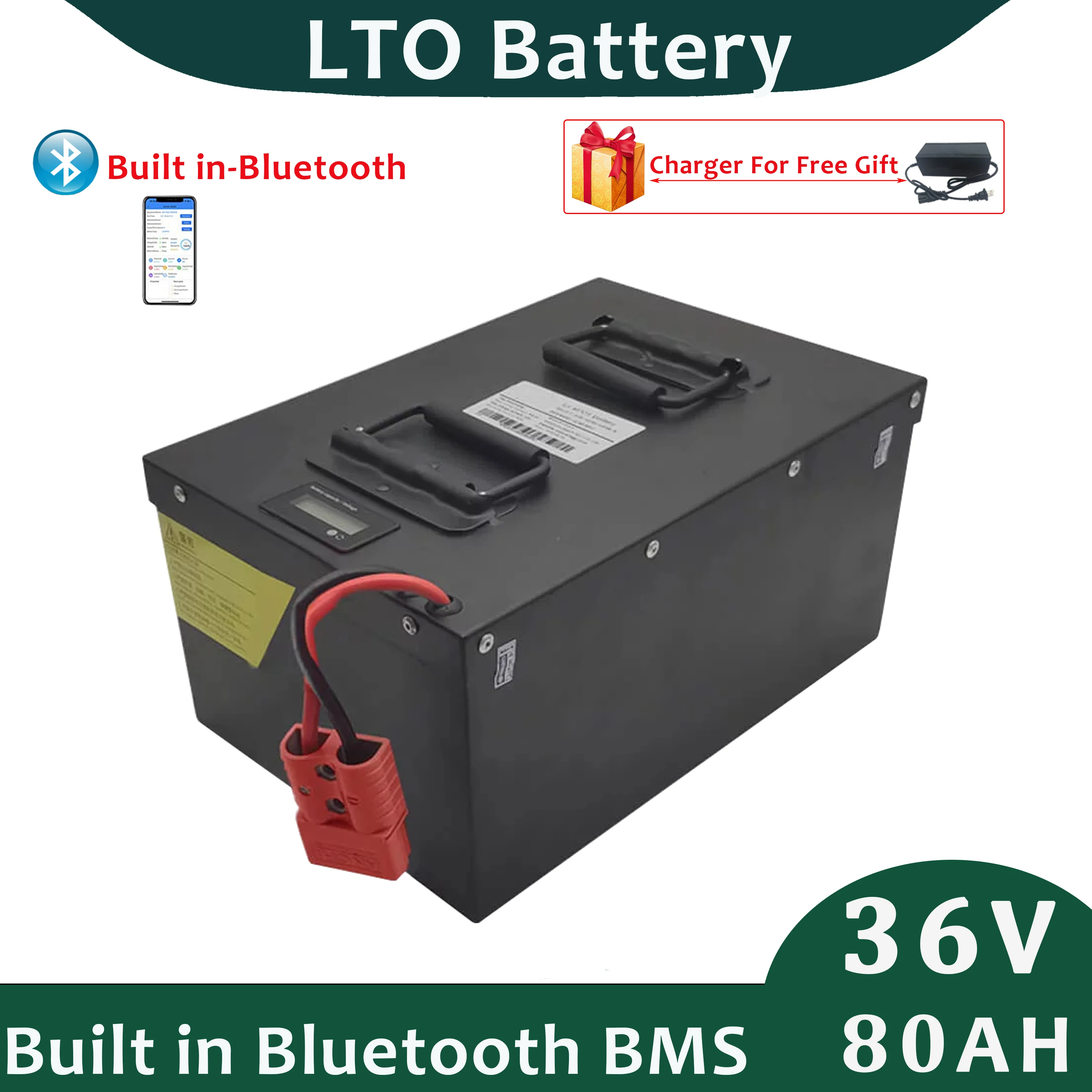 36v 80Ah Lithium Titanate Battery Pack Built in BMS With Bluetooth For EVs UPS +10A Charger
36v 80Ah Lithium Titanate Battery Pack Built in BMS With Bluetooth For EVs UPS +10A Charger
