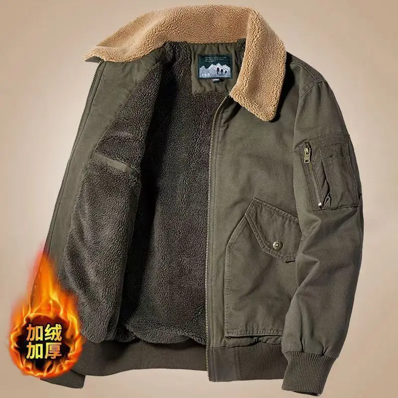 Winter Men's Cargo Jacket Men High-quality Lamb Cashmere Jackets Thickened Warm Coat Fashion Casual Jackets Men Fleece Clothing
Winter Men's Cargo Jacket Men High-quality Lamb Cashmere Jackets Thickened Warm Coat Fashion Casual Jackets Men Fleece Clothing