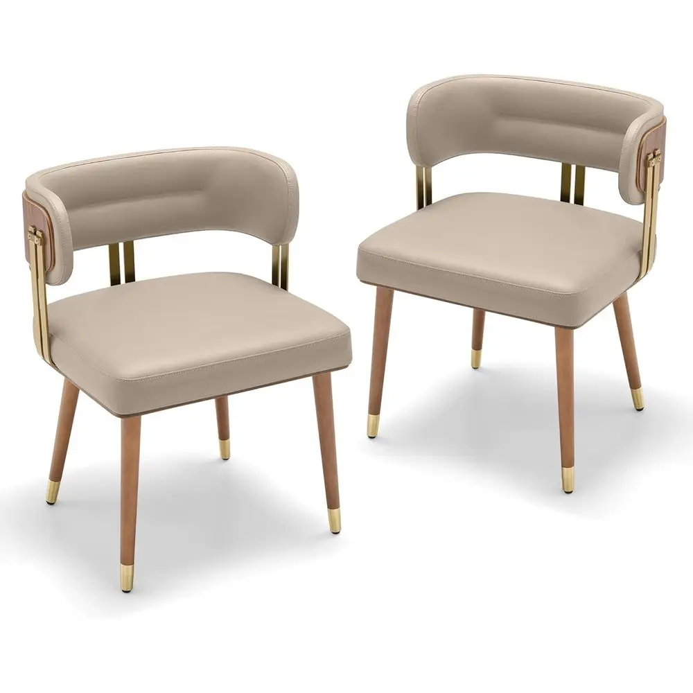 Apricot Walnut Leather Dining Chairs Set of 2 with High-Resilience Foam Cushion and Stainless Steel Legs for Modern Kitchen, Eas
Apricot Walnut Leather Dining Chairs Set of 2 with High-Resilience Foam Cushion and Stainless Steel Legs for Modern Kitchen, Eas