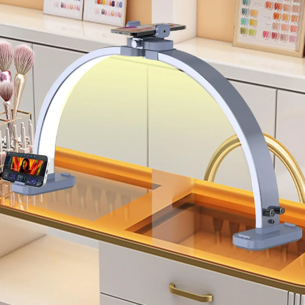 Half Moon Nail Desk Lamp with Phone Holder, 31 Inch 45W Foldable Nail Tech Desk Light with Knob, 3 Color Modes Dimmable LED Desk
Half Moon Nail Desk Lamp with Phone Holder, 31 Inch 45W Foldable Nail Tech Desk Light with Knob, 3 Color Modes Dimmable LED Desk