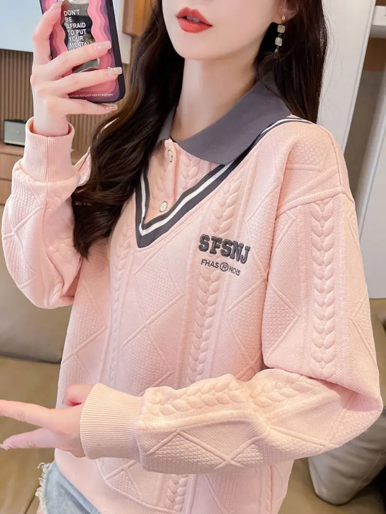 Collar Sweatshirt Women's Loose Thin Style Spring Autumn Korean Version Middle School Students Outerwear Casual Streetwear
Collar Sweatshirt Women's Loose Thin Style Spring Autumn Korean Version Middle School Students Outerwear Casual Streetwear