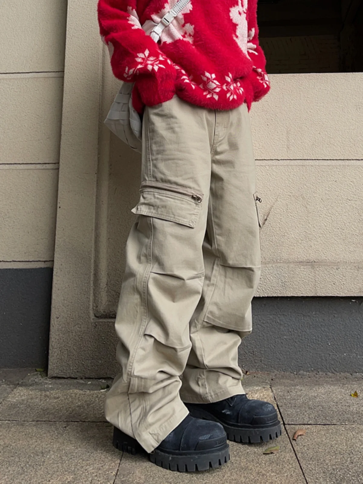 American Vibe Retro Zip Multi-ket Work Trousers Men's Khaki High Street Loose Straight Casual Youthful Energy Sle
American Vibe Retro Zip Multi-ket Work Trousers Men's Khaki High Street Loose Straight Casual Youthful Energy Sle