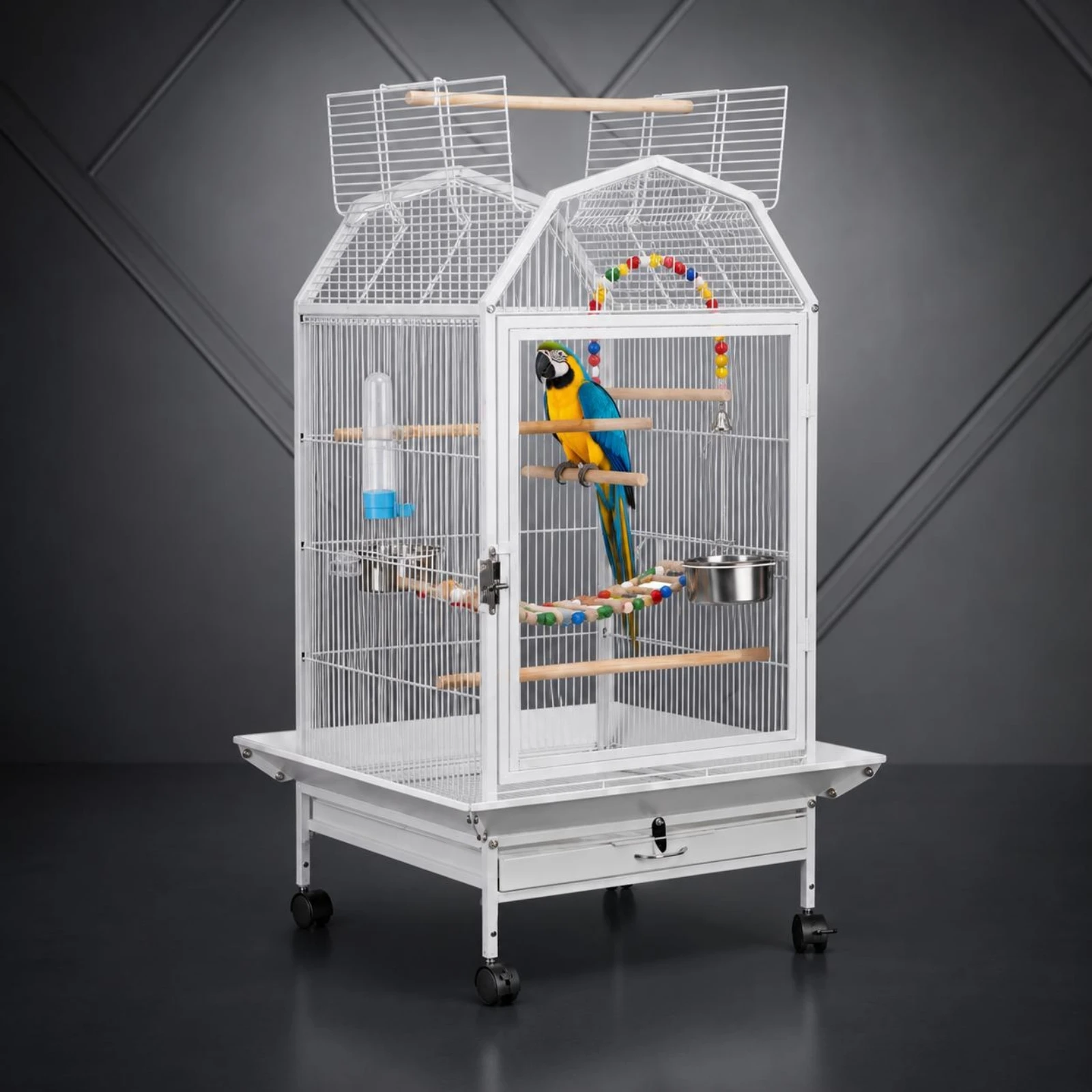 Wheeled Bird Enclosure Caster Wheels Metal Bird Enclosure Pet Housing Front Doors Tray Base for Home
Wheeled Bird Enclosure Caster Wheels Metal Bird Enclosure Pet Housing Front Doors Tray Base for Home