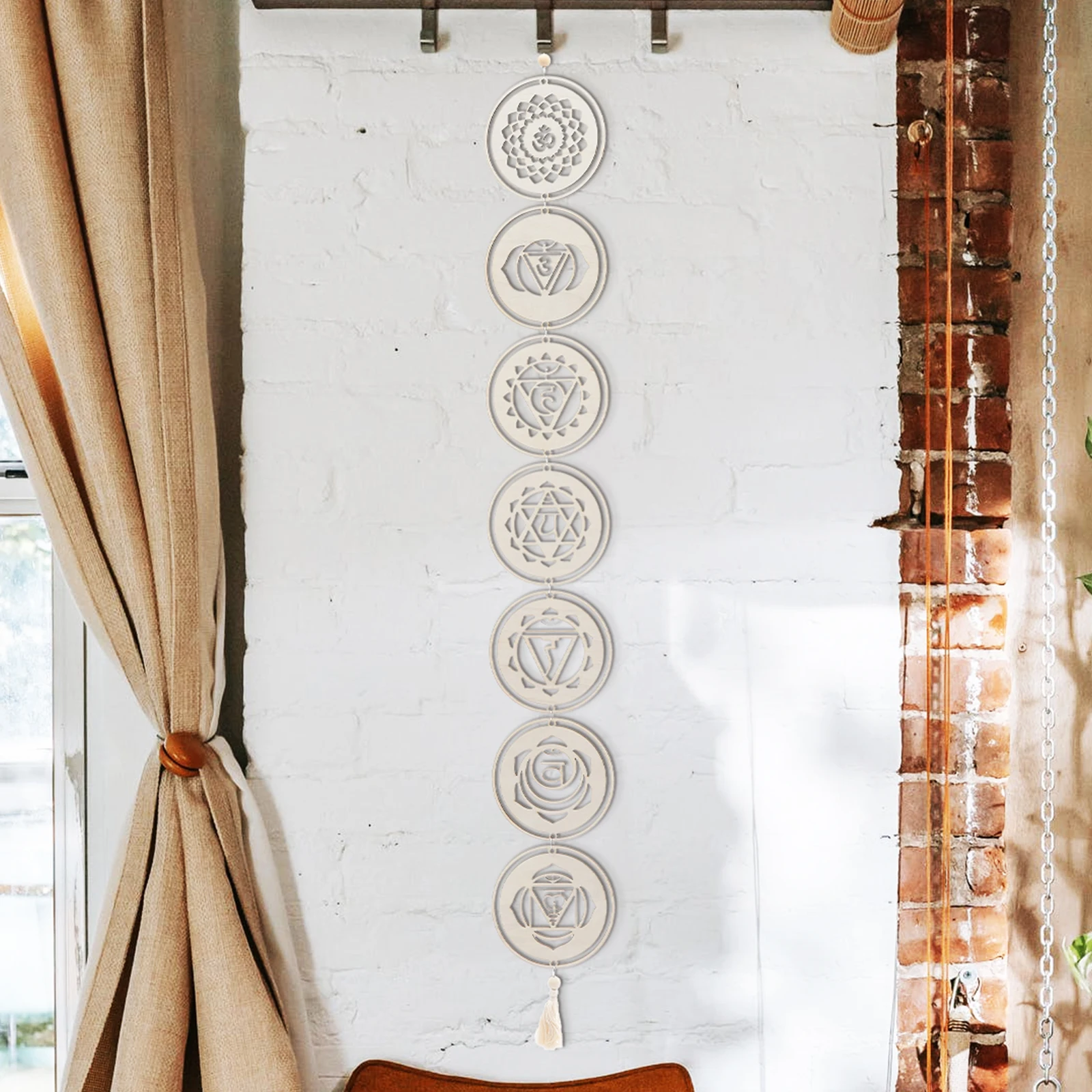 Wooden Chakra Stone Wall Decor Hanging nament Shaped Pendant for Home Bar Restaurant Spiritual Meditation Bohemian Style
Wooden Chakra Stone Wall Decor Hanging nament Shaped Pendant for Home Bar Restaurant Spiritual Meditation Bohemian Style
