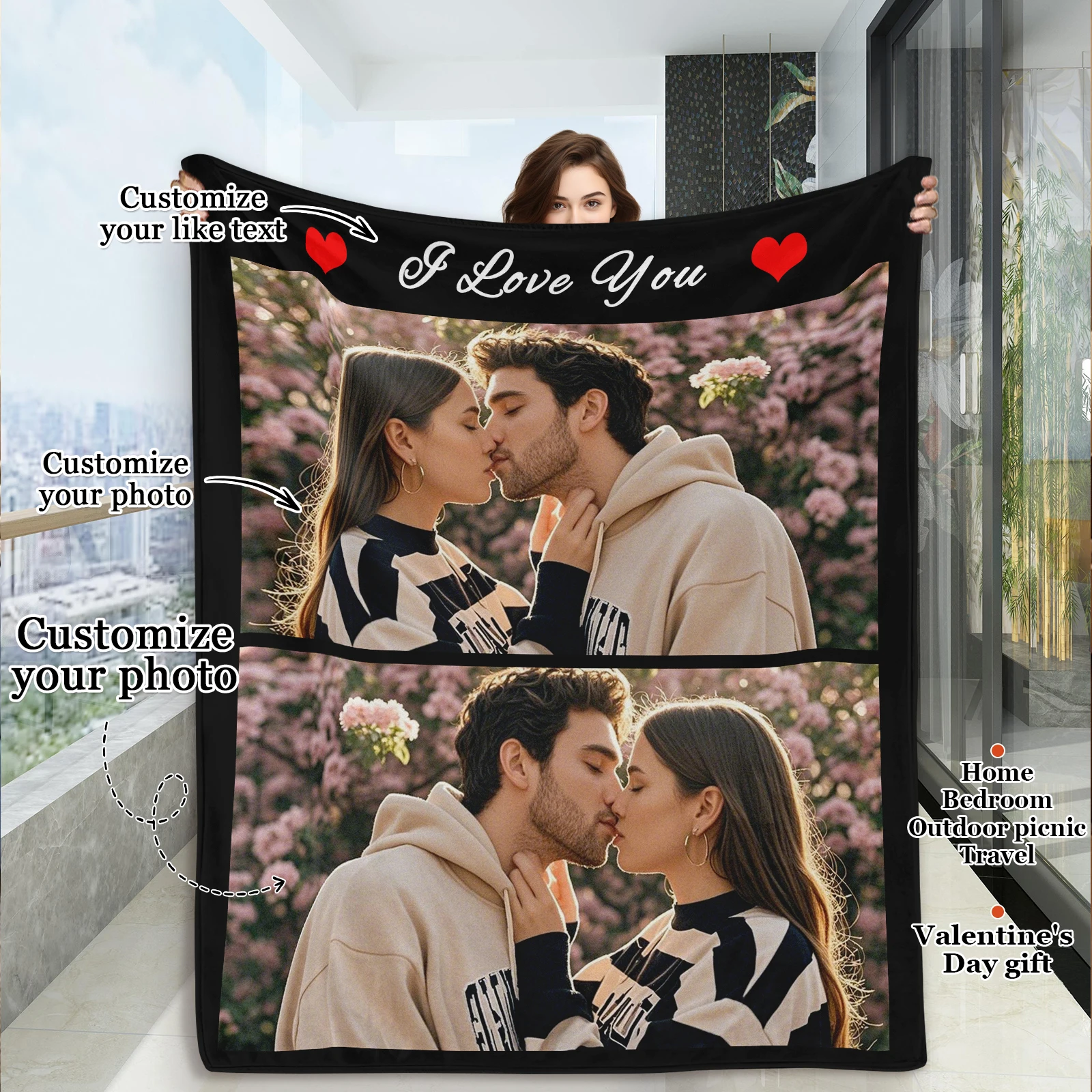 Customized Love Memorial Blanket Sweet Romantic Couple Kissing Photo Valentine's Day Gift For Boyfriend Girlfriend Husband Wife
Customized Love Memorial Blanket Sweet Romantic Couple Kissing Photo Valentine's Day Gift For Boyfriend Girlfriend Husband Wife
