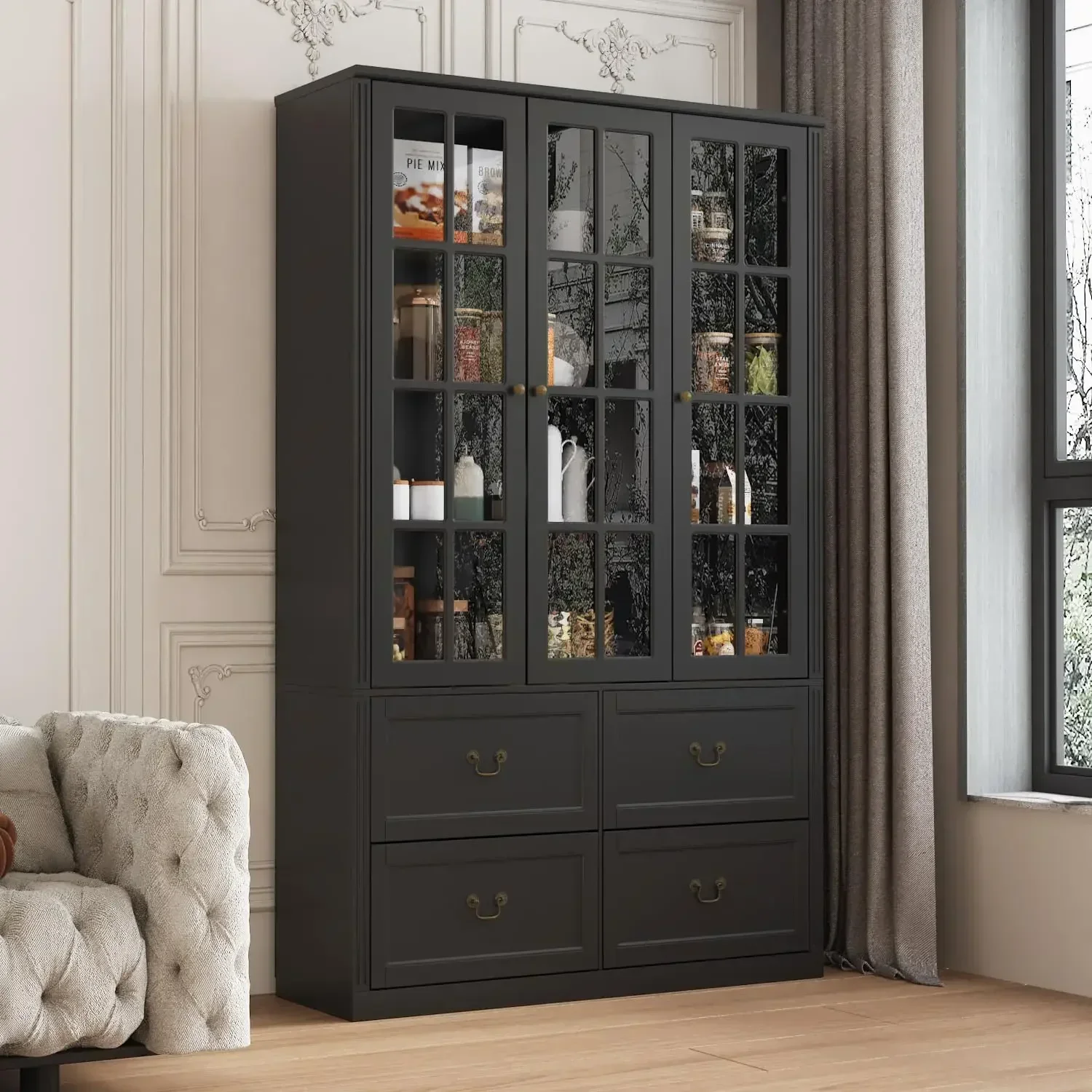 78.7" H Bookcase Bookshelf with 8-Tier Shelves, 4 Drawers & 3 Glass Doors, Modern Display Storage Cabinet for Home Office
78.7" H Bookcase Bookshelf with 8-Tier Shelves, 4 Drawers & 3 Glass Doors, Modern Display Storage Cabinet for Home Office