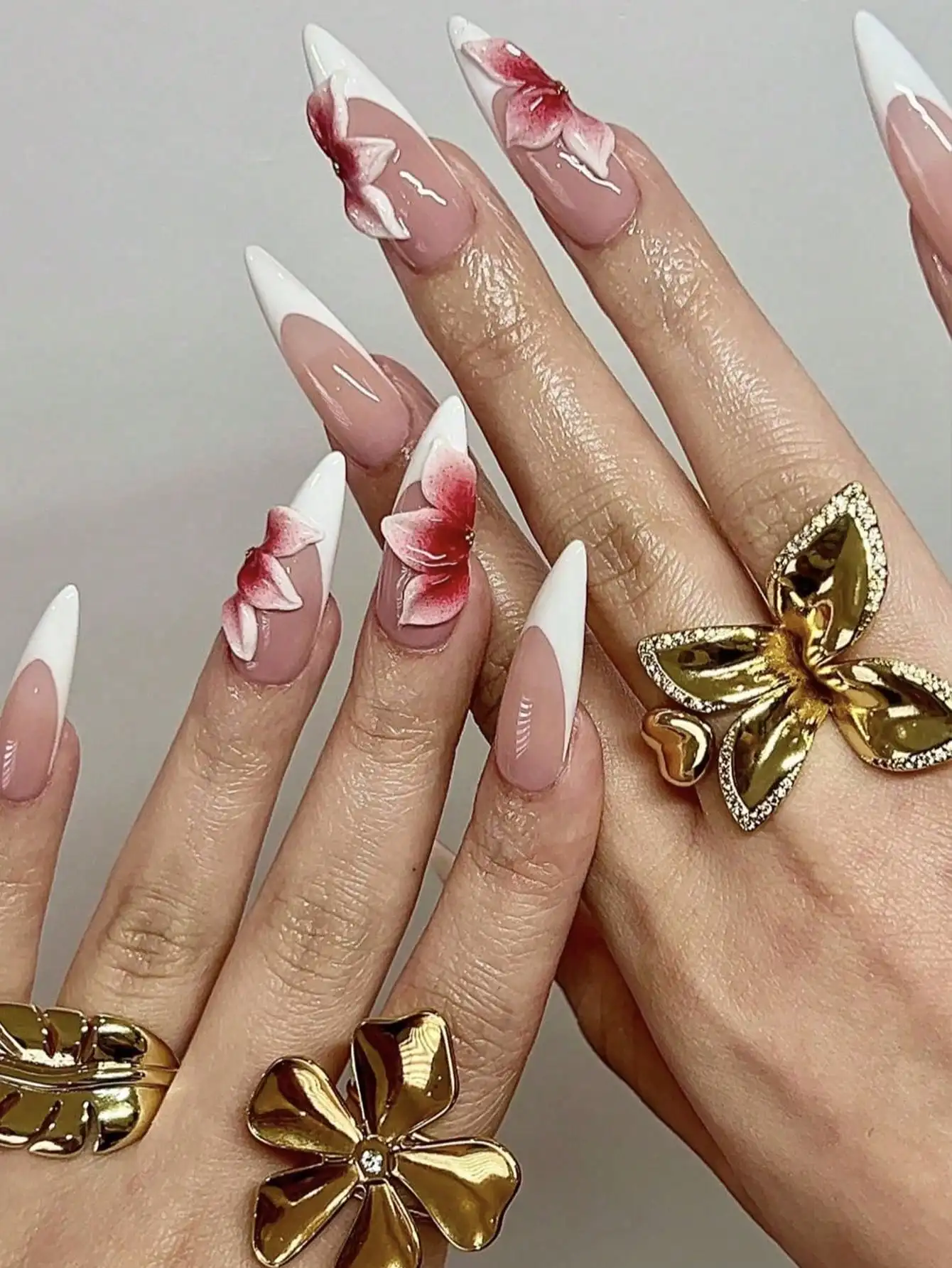 Luxury Handmade 3D Manicure: French, Ice Cream Pink, & 3D Floral Styles. Long Slim High Heel Pressed False Nails. Perfect for Women & Girls.
Luxury Handmade 3D Manicure: French, Ice Cream Pink, & 3D Floral Styles. Long Slim High Heel Pressed False Nails. Perfect for Women & Girls.