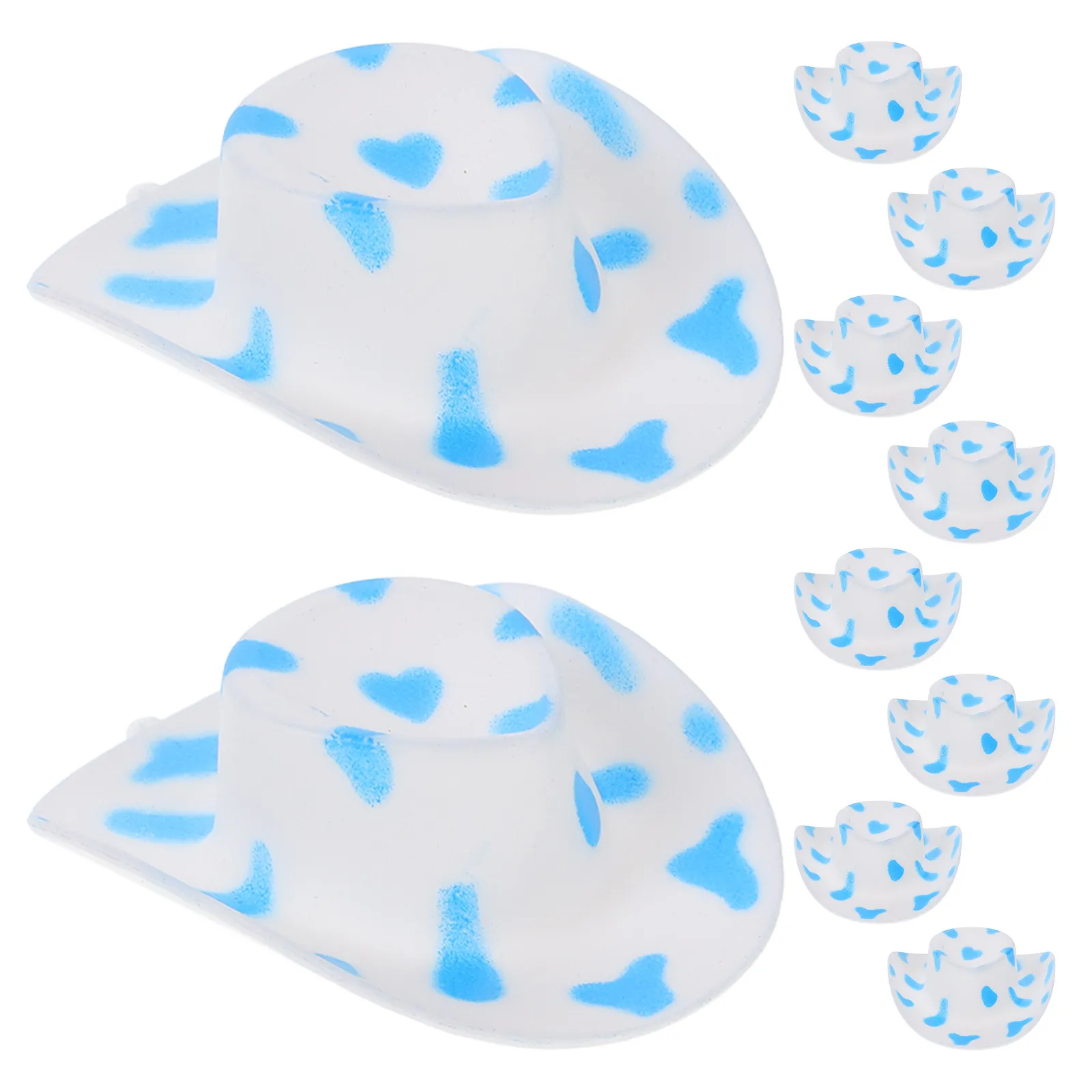 10Pcs Mini Cowboy Hats Blue Party Accessories Western Cupcake Toppers Wine Bottle Caps Hair Clips for Birthday Wedding
10Pcs Mini Cowboy Hats Blue Party Accessories Western Cupcake Toppers Wine Bottle Caps Hair Clips for Birthday Wedding