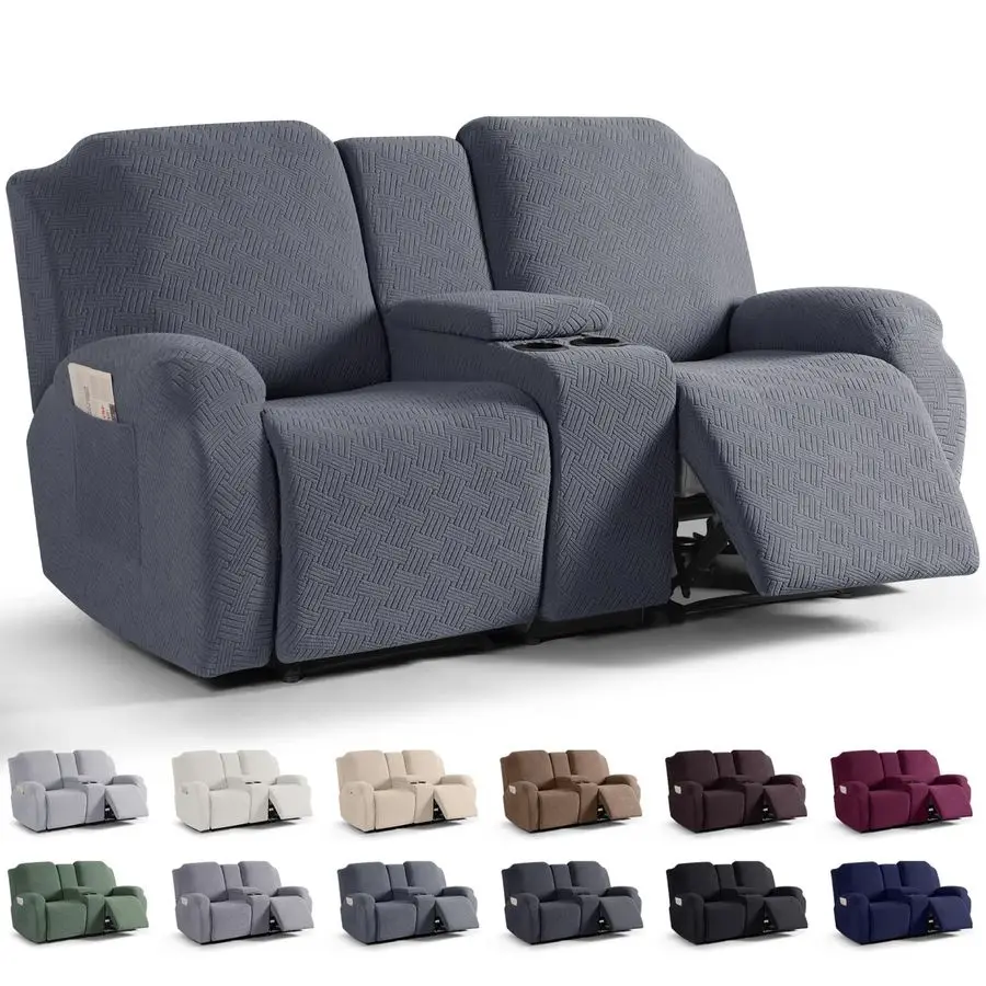 Loveseat Recliner Covers with Middle Console Slipcover, Recliner Sofa Covers 2 Seat Couch Cover Stripe Jacquard Furniture Protec
Loveseat Recliner Covers with Middle Console Slipcover, Recliner Sofa Covers 2 Seat Couch Cover Stripe Jacquard Furniture Protec