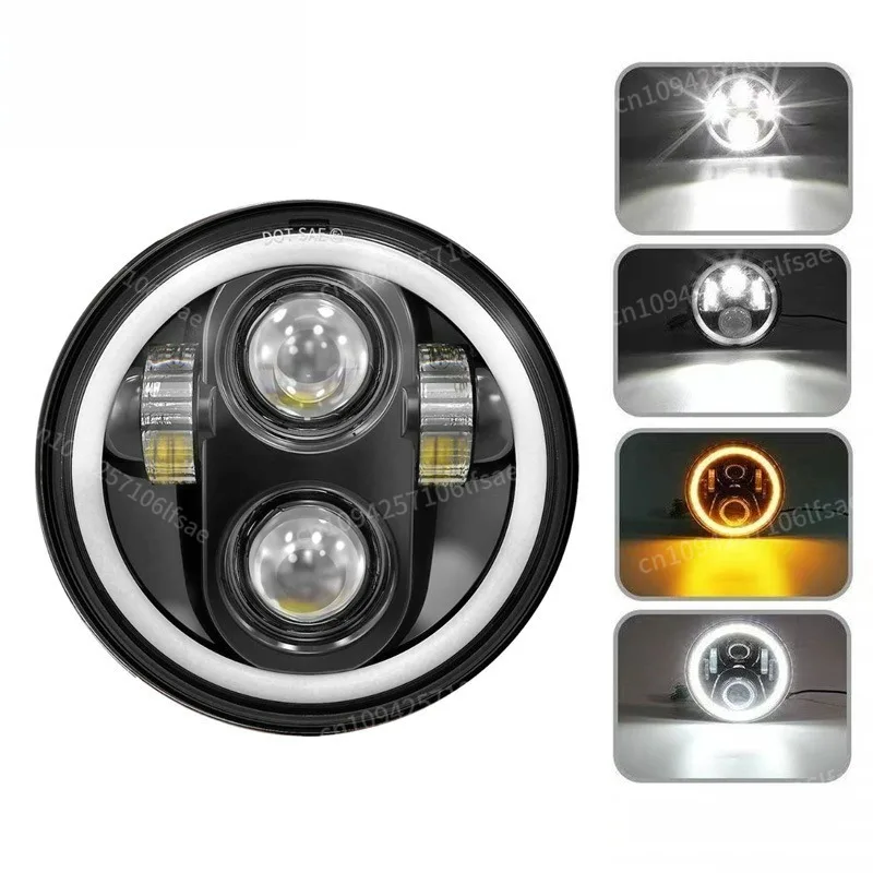 1pcs 5.75 inch LED Headlight Projector Halo Ring Motorcycle High Low Beam DRL Turn Signal Light 2025 new
1pcs 5.75 inch LED Headlight Projector Halo Ring Motorcycle High Low Beam DRL Turn Signal Light 2025 new