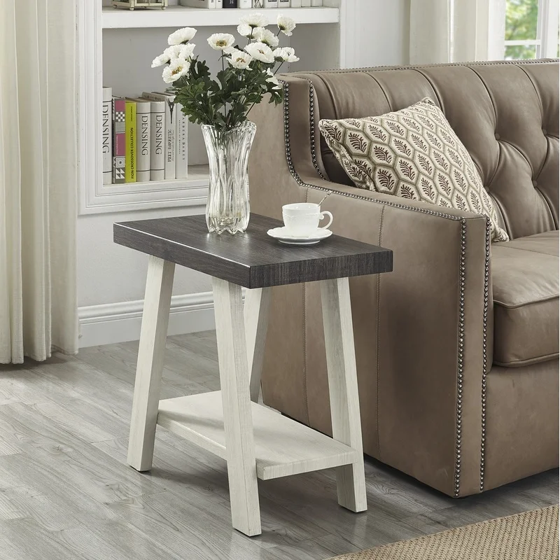 Athens Contemporary Two-Tone Wood Shelf Side Table Weathered Charcoal Beige
Athens Contemporary Two-Tone Wood Shelf Side Table Weathered Charcoal Beige